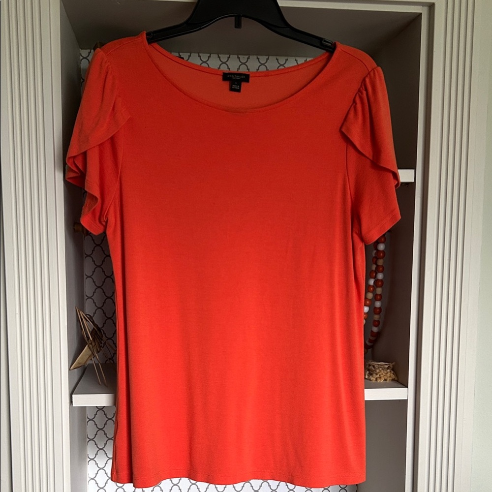 Ann Taylor Factory Vibrant Orange Blouse